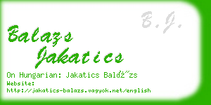 balazs jakatics business card